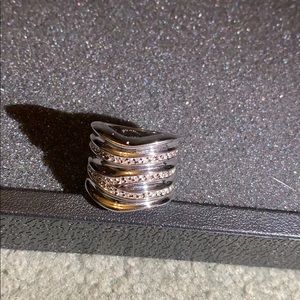 Silver stoned wave Lia Sophia Ring